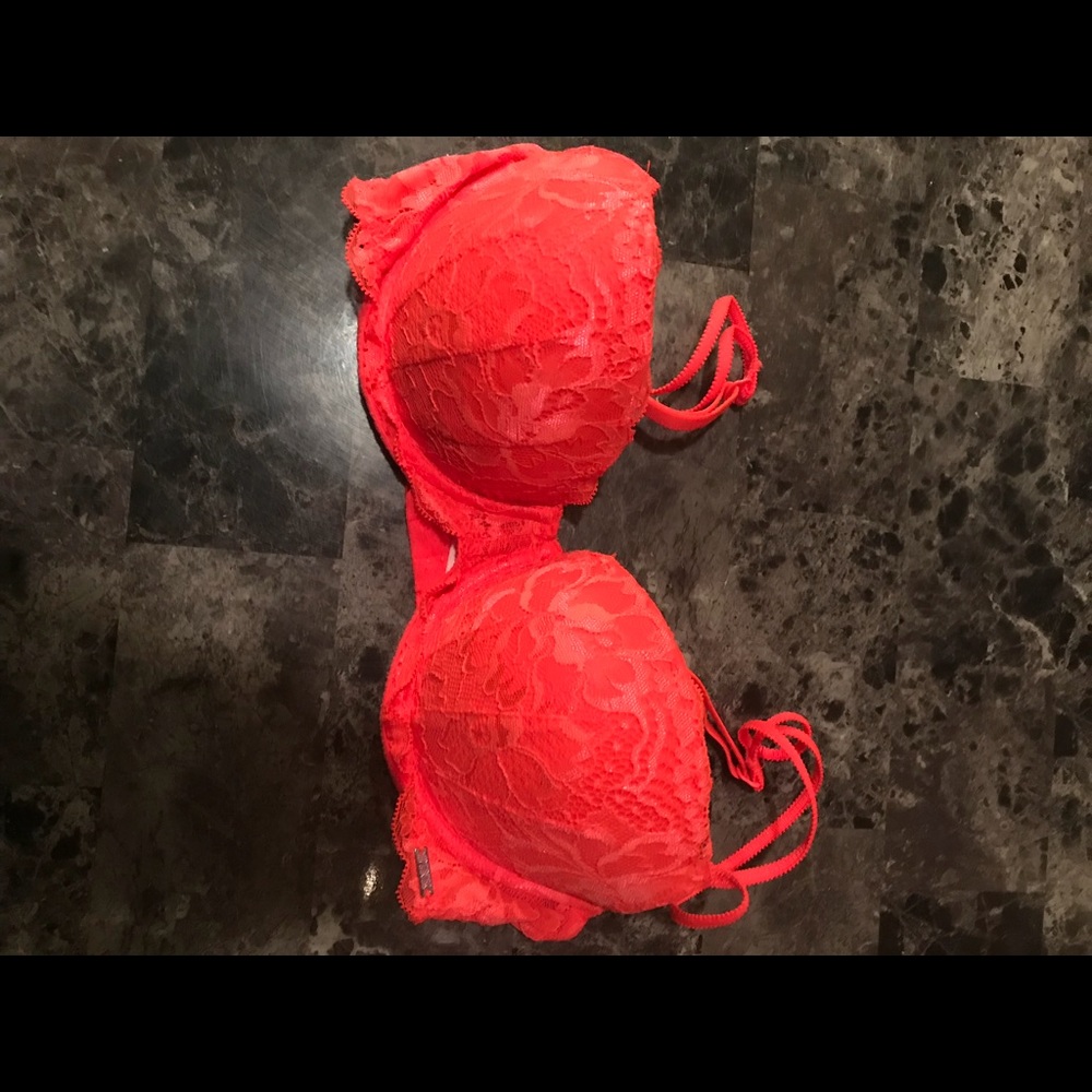 Bright orange PINK bra 32c